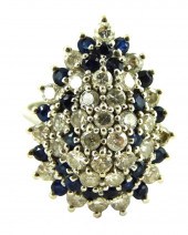 JEWELRY: 14K DIAMOND AND SAPPH