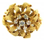 JEWELRY: 14K DIAMOND CLUSTER R