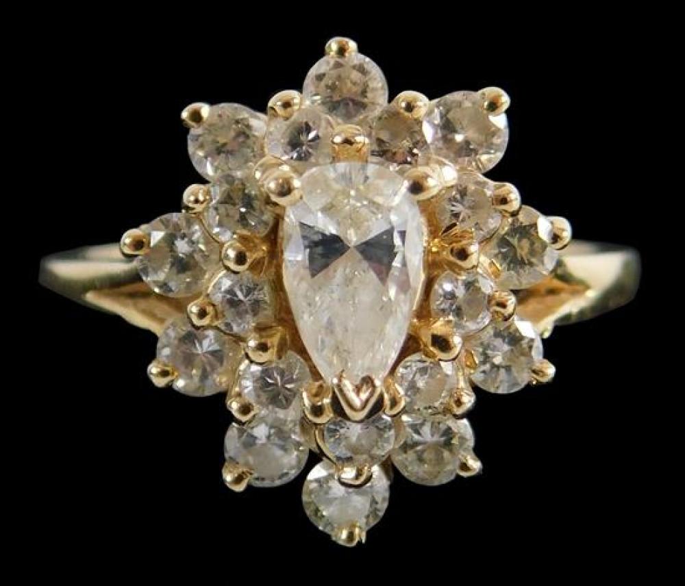 JEWELRY: 14K DIAMOND CLUSTER