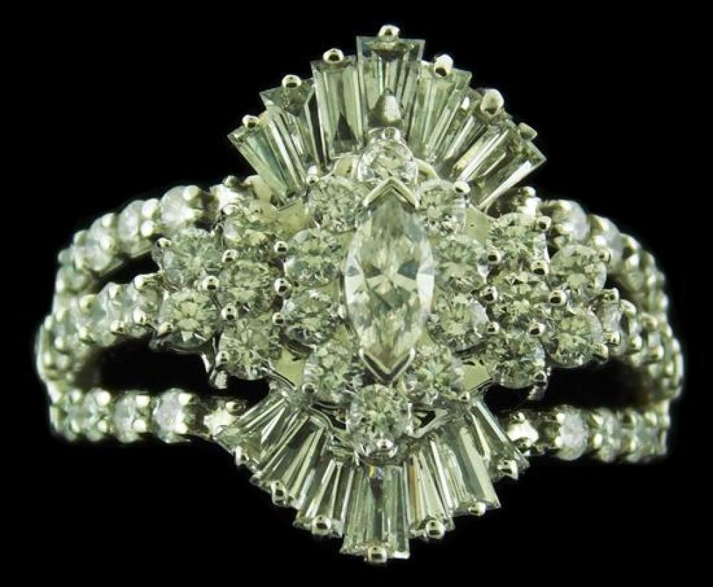 JEWELRY: 14K DIAMOND CLUSTER