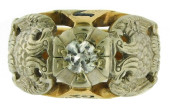 JEWELRY: 14K DIAMOND MASONIC R