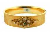 JEWELRY: 14K EMERALD AND DIAMO