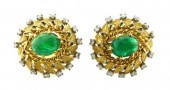 JEWELRY: 14K EMERALD & DIAMOND