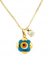 JEWELRY: 14K ENAMELED BEAD AND