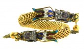 JEWELRY: 14K ENAMELED SERPENT