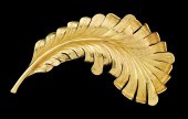 JEWELRY: 14K FEATHER PIN, STAM