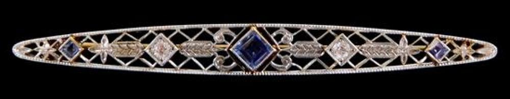 JEWELRY: 14K FILIGREE SAPPHIRE
