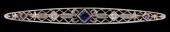 JEWELRY: 14K FILIGREE SAPPHIRE