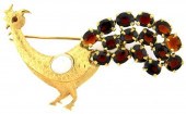JEWELRY: 14K GARNET AND OPAL P