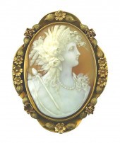 JEWELRY: 14K GOLD ANTIQUE CAME