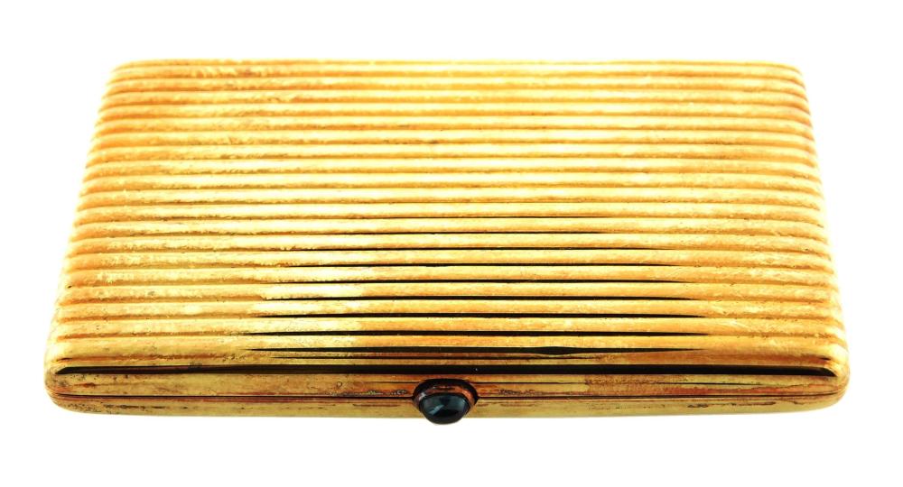 JEWELRY: 14K GOLD BOX, RECTANGULAR,