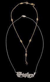 JEWELRY: 14K GOLD DIAMOND NECK