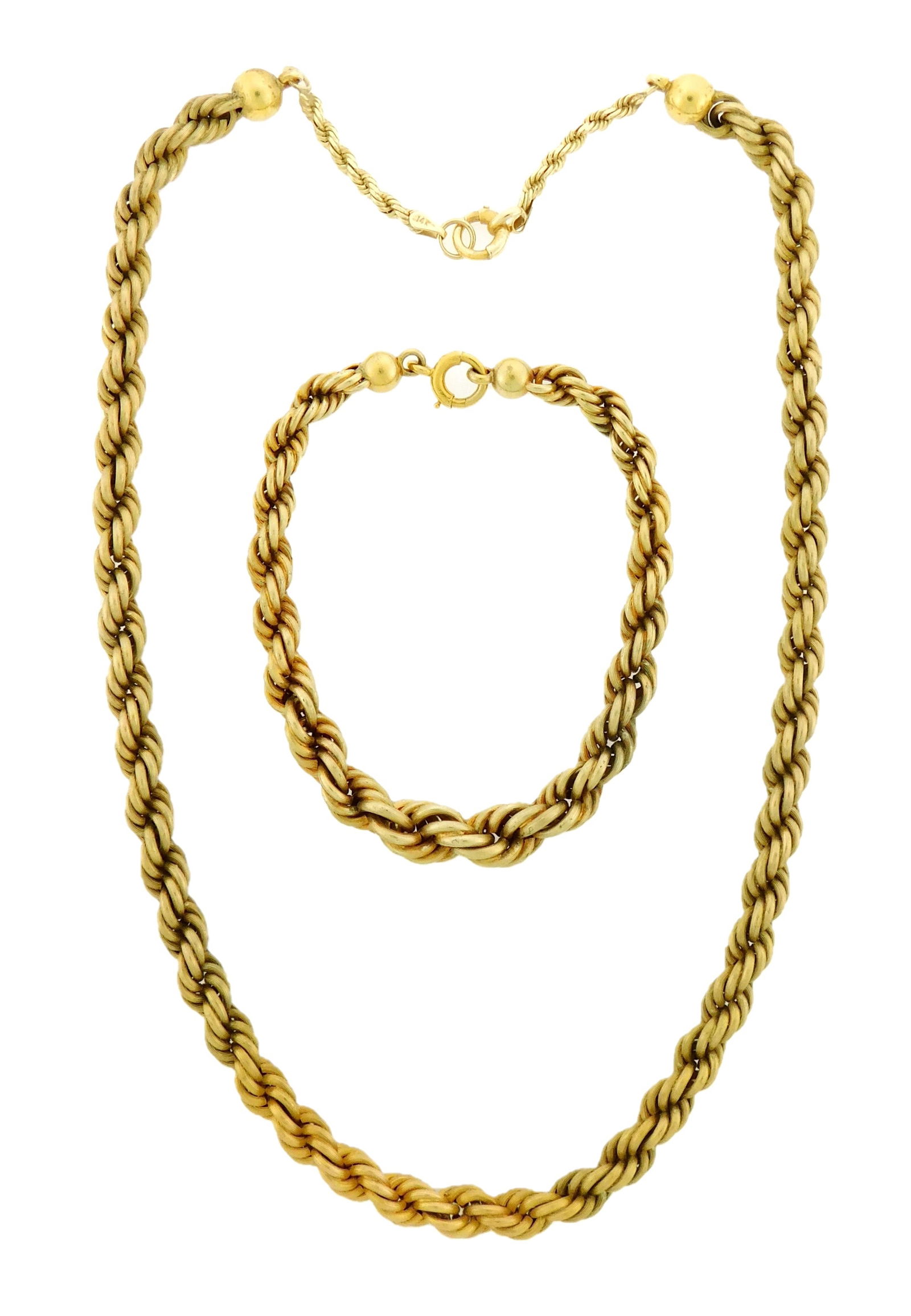JEWELRY: 14K GOLD SPIRAL CHAIN