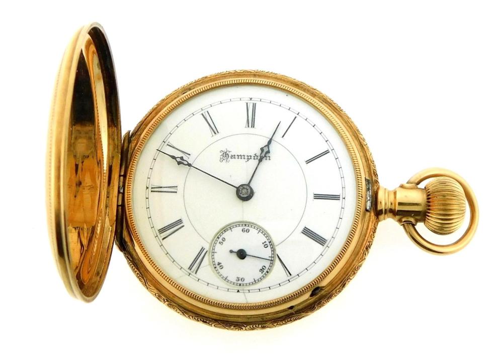 JEWELRY: 14K HAMPDEN HUNTING CASE