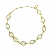 JEWELRY: 14K MOONSTONE BRACELE