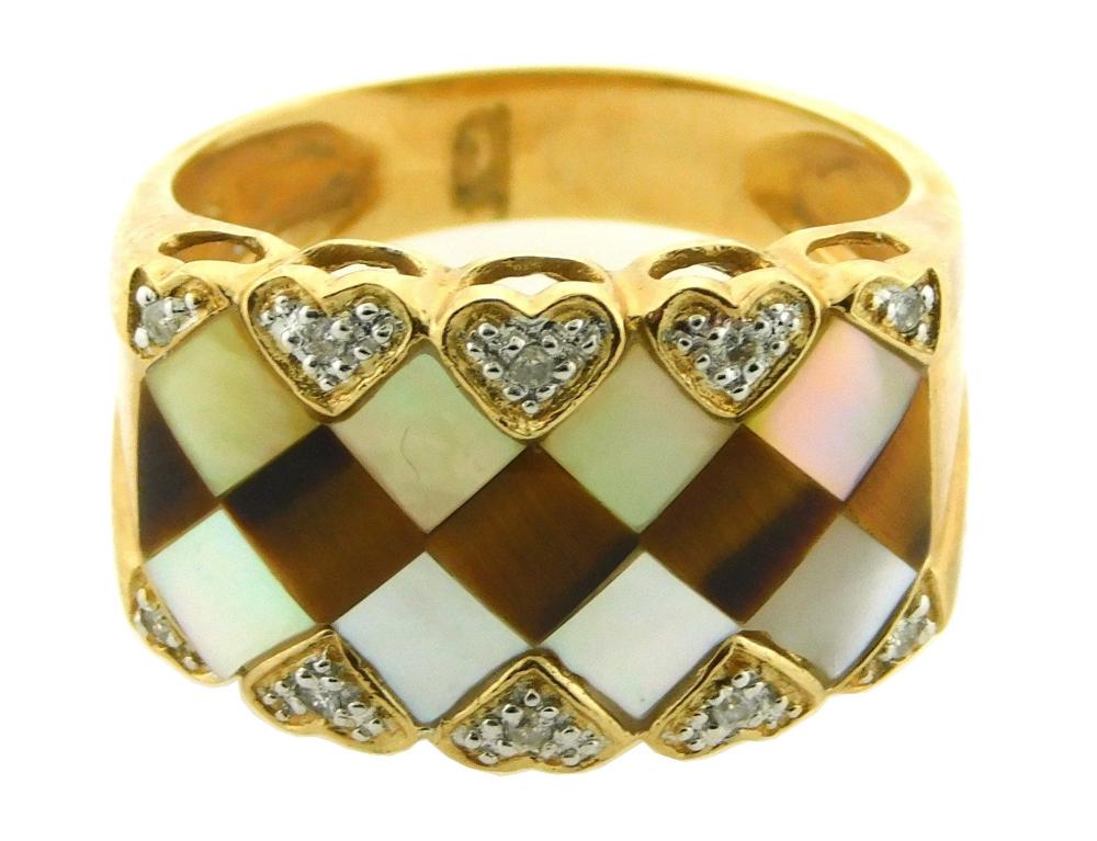 JEWELRY: 14K MOTHER OF PEARL AND