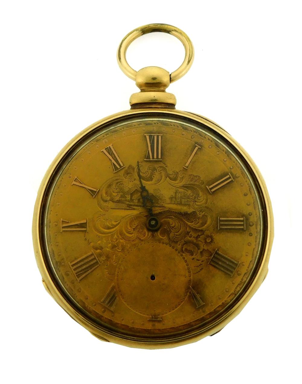 JEWELRY: 14K OPEN FACE KEY WIND