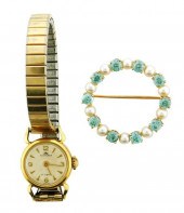 JEWELRY: 14K PEARL AND ZIRCON