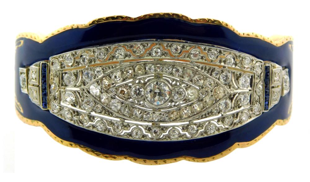 JEWELRY: 14K & PLATINUM ENAMELED