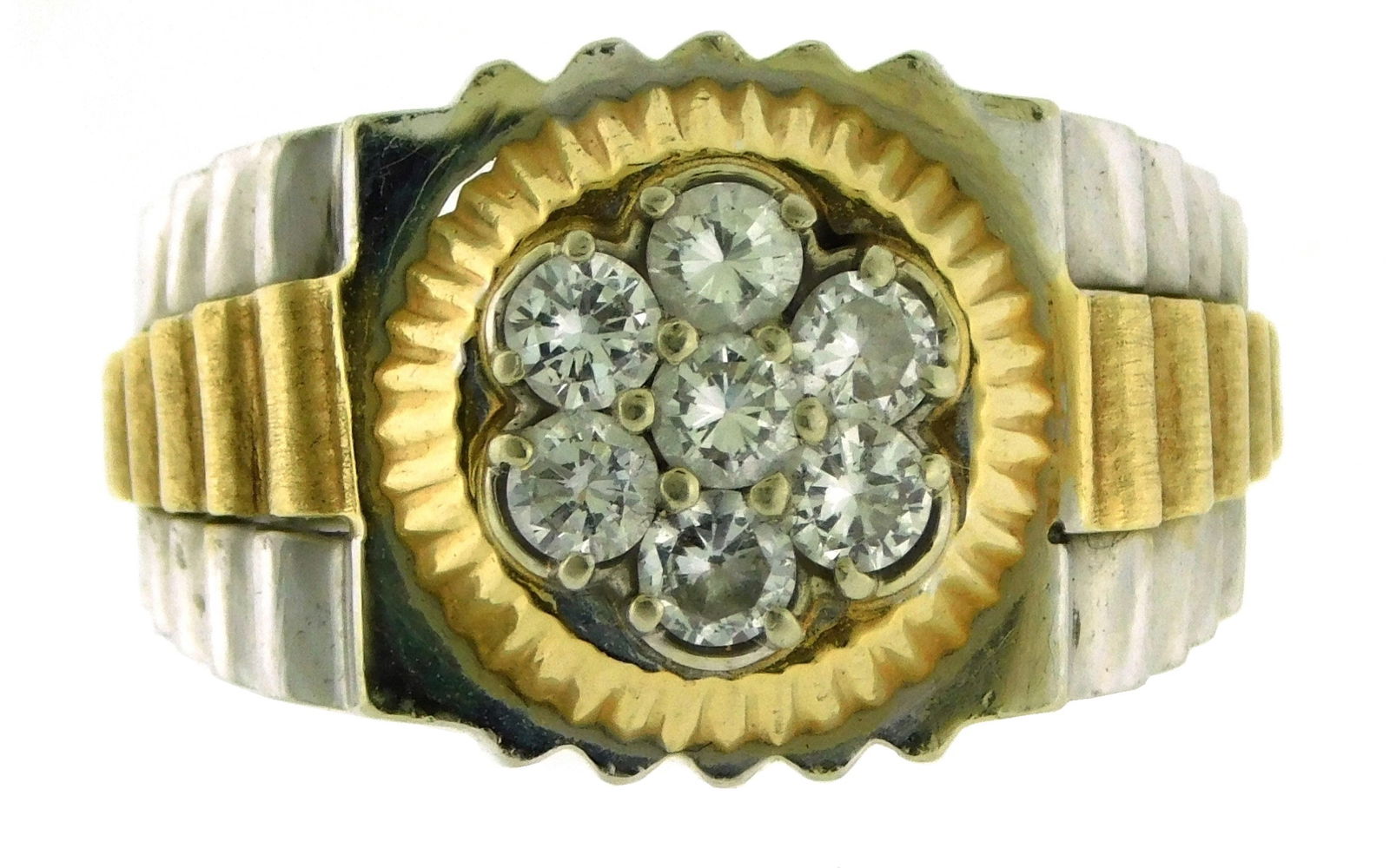 JEWELRY: 14K ROLEX STYLE DIAMOND