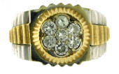 JEWELRY: 14K ROLEX STYLE DIAMO