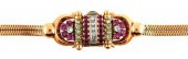 JEWELRY: 14K ROSE GOLD RUBY AN
