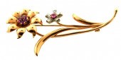 JEWELRY: 14K RUBY AND DIAMOND