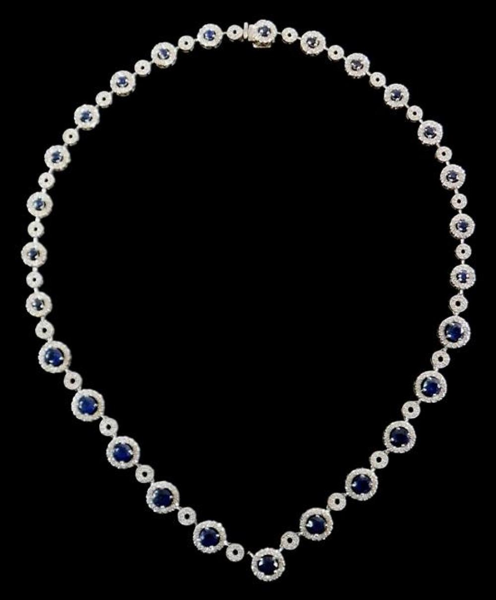 JEWELRY: 14K SAPPHIRE AND DIAMOND