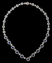 JEWELRY: 14K SAPPHIRE AND DIAM