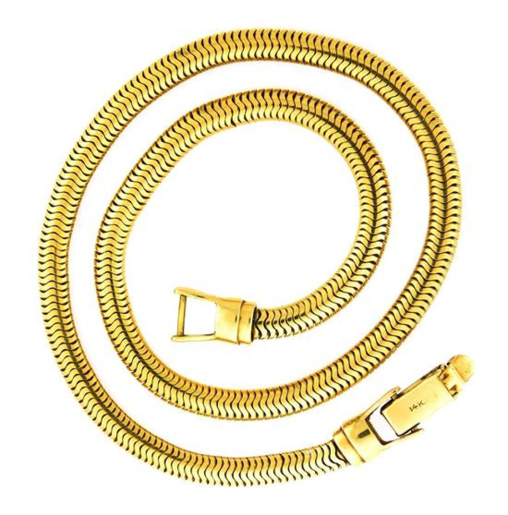 JEWELRY: 14K SNAKE CHAIN, HALF