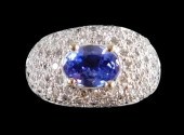JEWELRY: 14K TANZANITE AND DIA