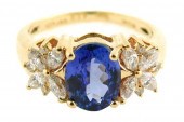JEWELRY: 14K TANZANITE AND DIA