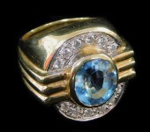 JEWELRY: 14K TOPAZ AND DIAMOND