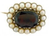 JEWELRY: 14K VICTORIAN GARNET
