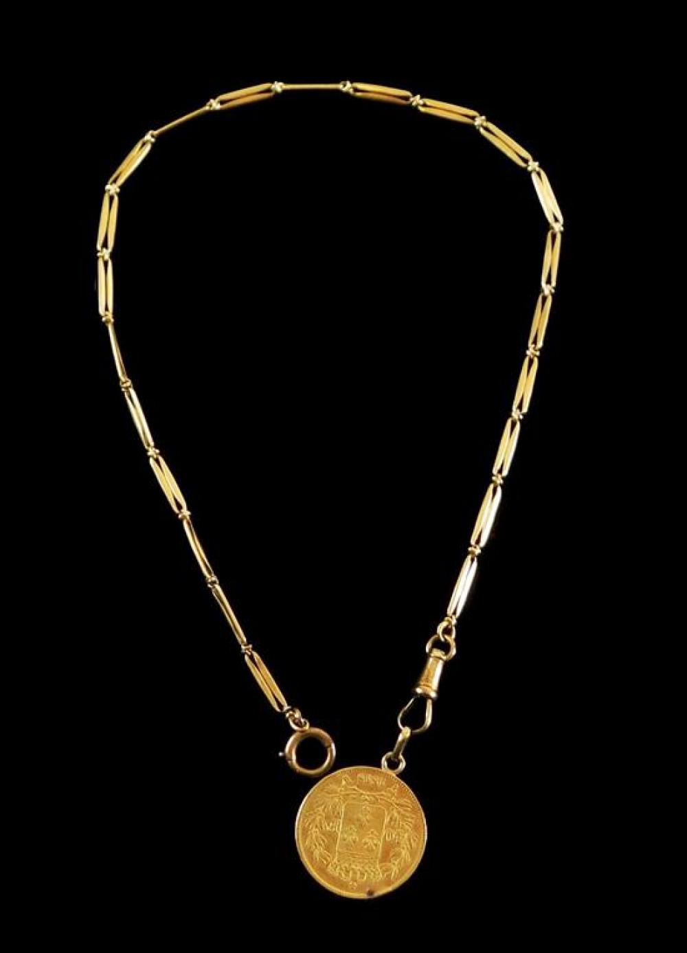 JEWELRY: 14K WATCH CHAIN WITH