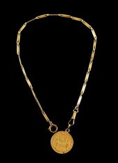 JEWELRY: 14K WATCH CHAIN WITH