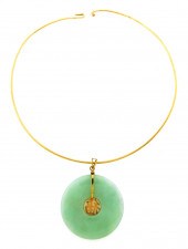 JEWELRY: 14K WIRE NECKLACE WIT