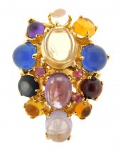 JEWELRY: 14K YELLOW GOLD CLUST