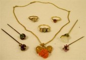 JEWELRY: 14K yellow gold diamo