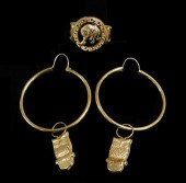 JEWELRY: 14K YELLOW GOLD HOOP