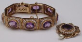 JEWELRY. 14KT GOLD, AMETHYST A