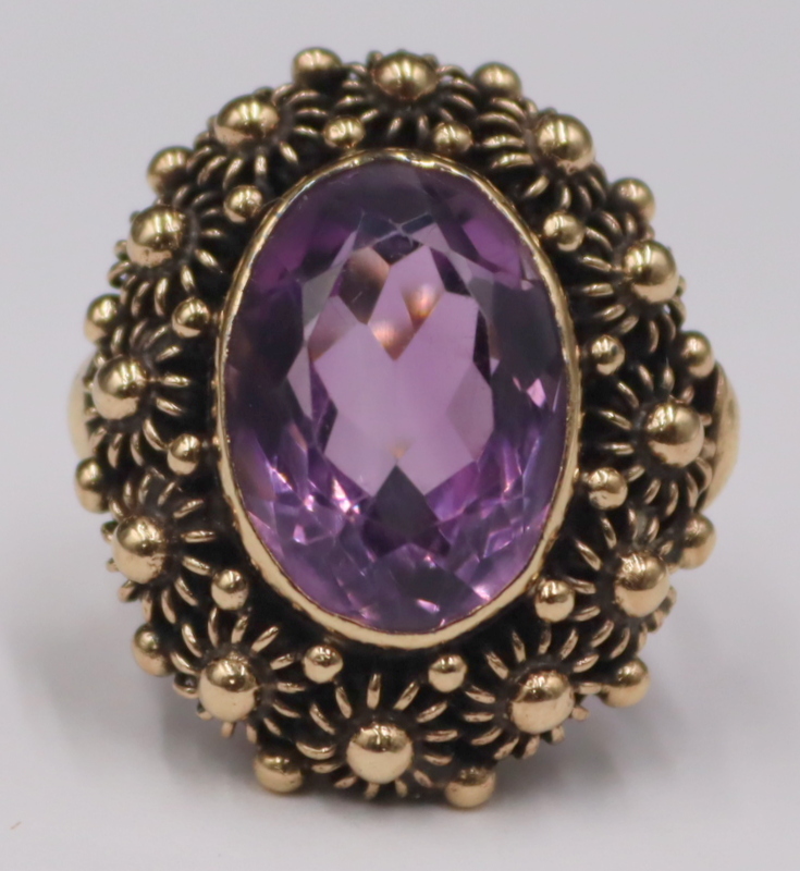JEWELRY. 14KT GOLD AND AMETHYST