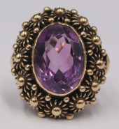 JEWELRY. 14KT GOLD AND AMETHYS