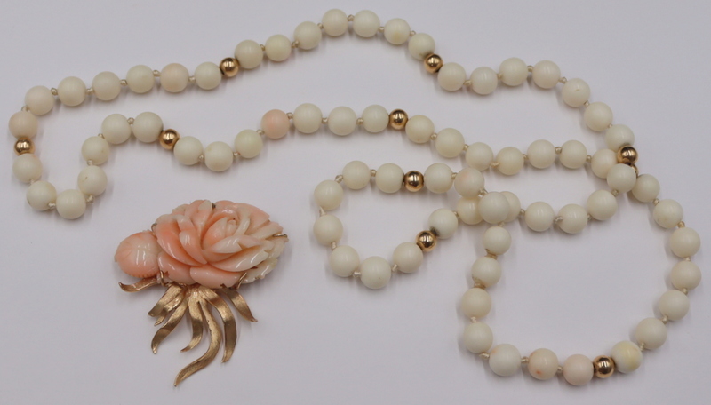 JEWELRY. 14KT GOLD AND ANGEL SKIN