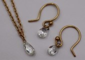 JEWELRY. 14KT GOLD AND BRIOLET