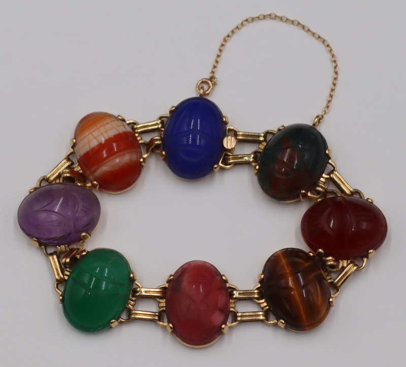 JEWELRY. 14KT GOLD AND CARVED