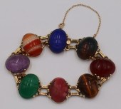 JEWELRY. 14KT GOLD AND CARVED
