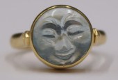 JEWELRY. 14KT GOLD AND CARVED