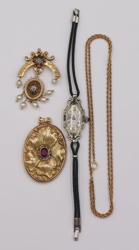 JEWELRY. 14KT GOLD AND COSTUME