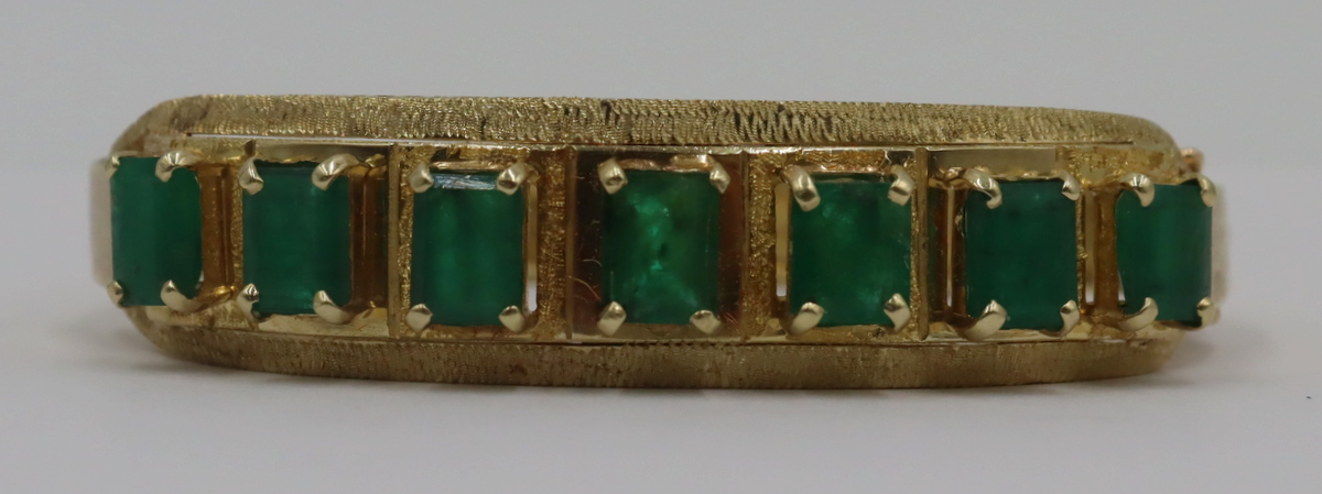 JEWELRY. 14KT GOLD AND EMERALD